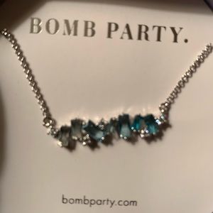 •Bomb Party• Lab Created Ombré Swiss Blue Topaz Necklace